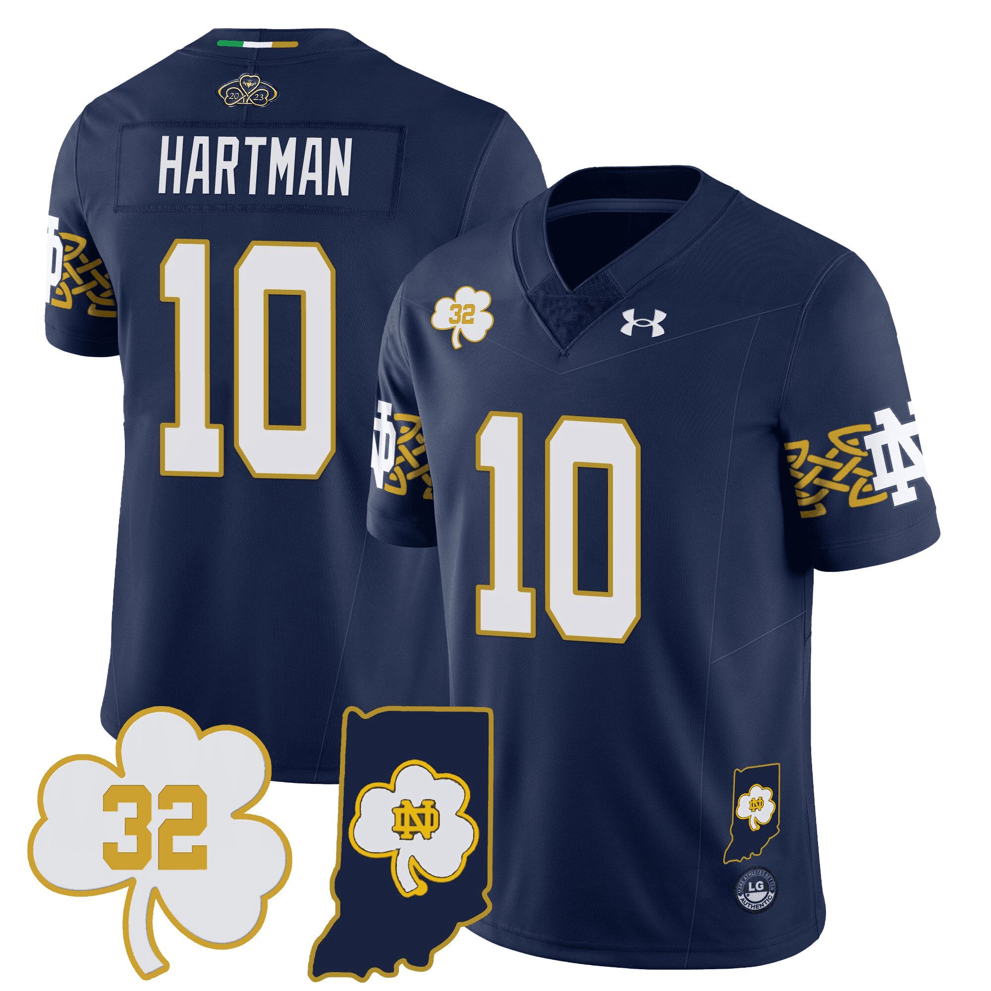 Men Notre Dame Fighting Irish #10 Hartman Drak Blue 2024 Vapor Limited NCAA Jersey style 1->indianapolis colts->NFL Jersey